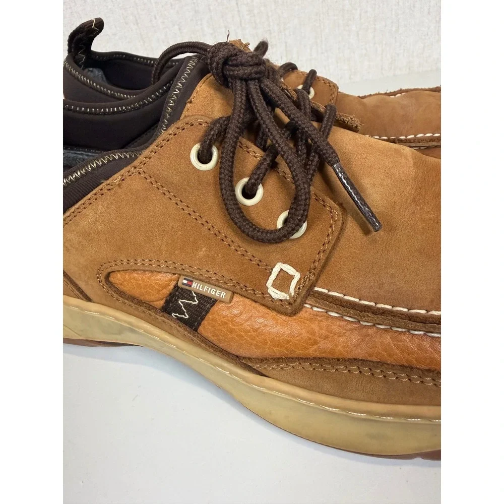 Tommy Hilfiger  brown‎ leather boat shoes men size us 11
